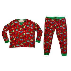Wondershop Men's Red Christmas Dinosaur Print Pajama Sleepwear Set- Size XXL